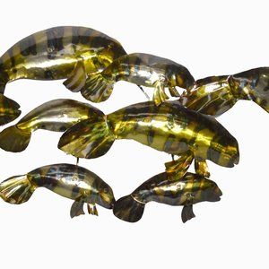 BEAUTIFUL MANATEE MOM BABY WALL ART METAL HANDMADE